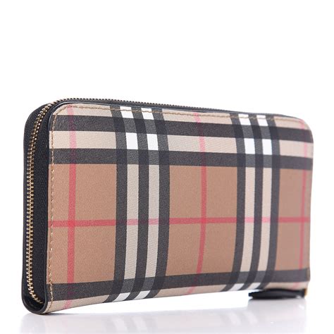 burberry check zip around wallet|burberry vintage wallet.